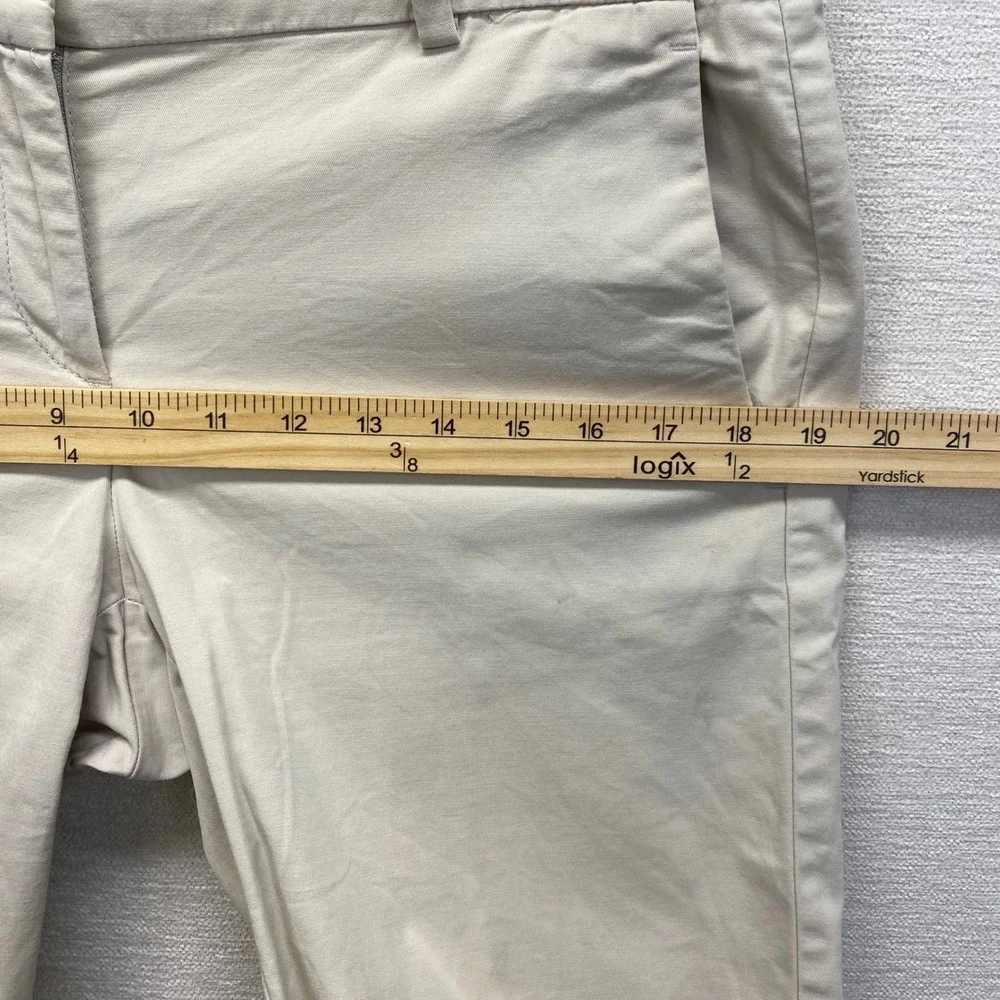 Ann Taylor Factory Chino Shorts Womens 4 Beige Khaki Cotton Stretch Mid Rise 9in
